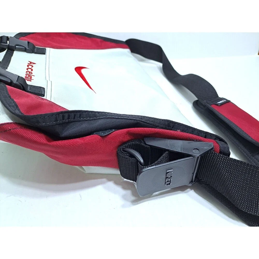 Nike ID Messenger Crossbody Bag White Red Black Tech Nylon Accelerate
